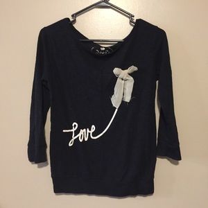 Poof Love 3/4 Black Sweater